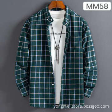 Mens cotton brushed check  ls shirt